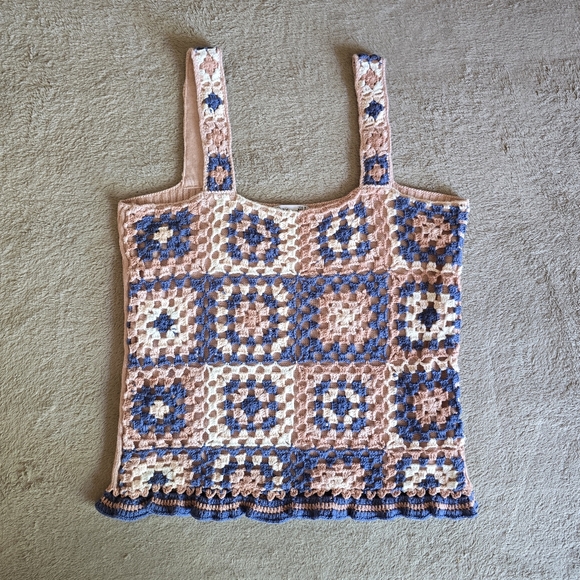 Dex Granny Square Crotched Tank Top Size Medium - Picture 4 of 11